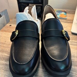 Cole Haan Giana Black Leather Loafers